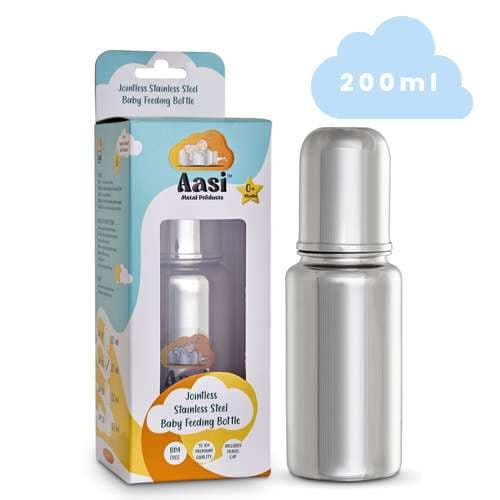 Premium Stainless Steel Baby Feeding Bottle - 200 ml